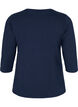 Basic T-Shirt aus Baumwolle mit 3/4-Ärmeln, Blau, Packshot image number 1