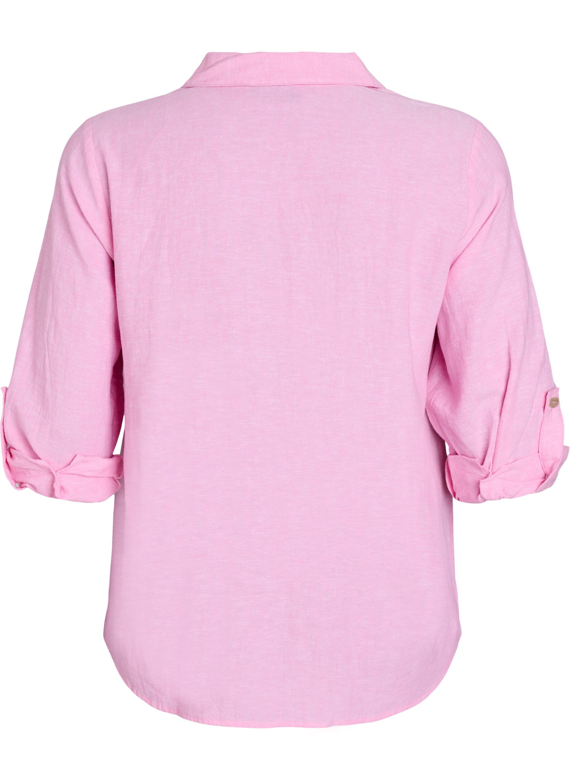 ZizziBluse aus Leinen und Viskose mit 3/4-&Auml;rmeln, Pink, Packshot image number 1