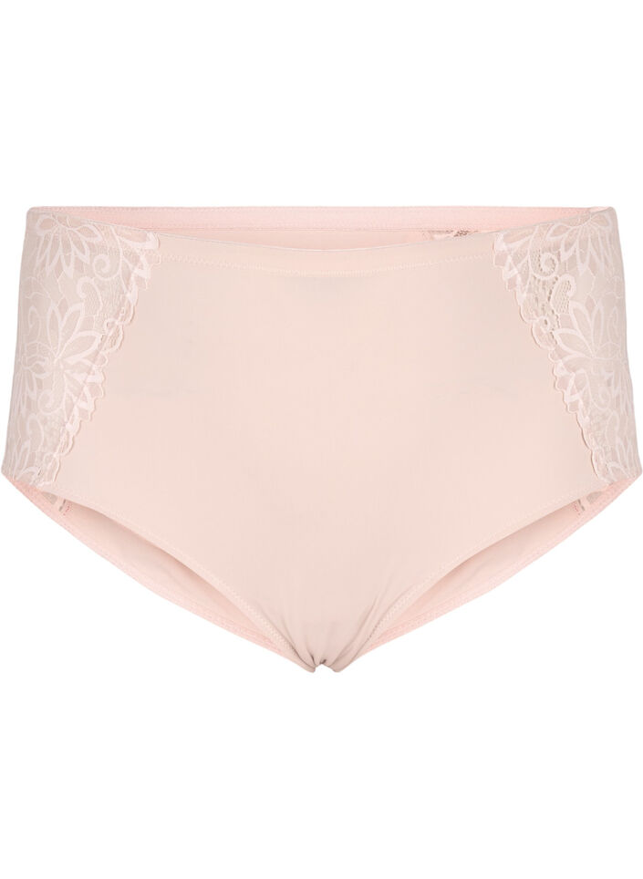 Hipster-Slip mit normaler Taille und Spitze, Pink Tint, Packshot image number 0