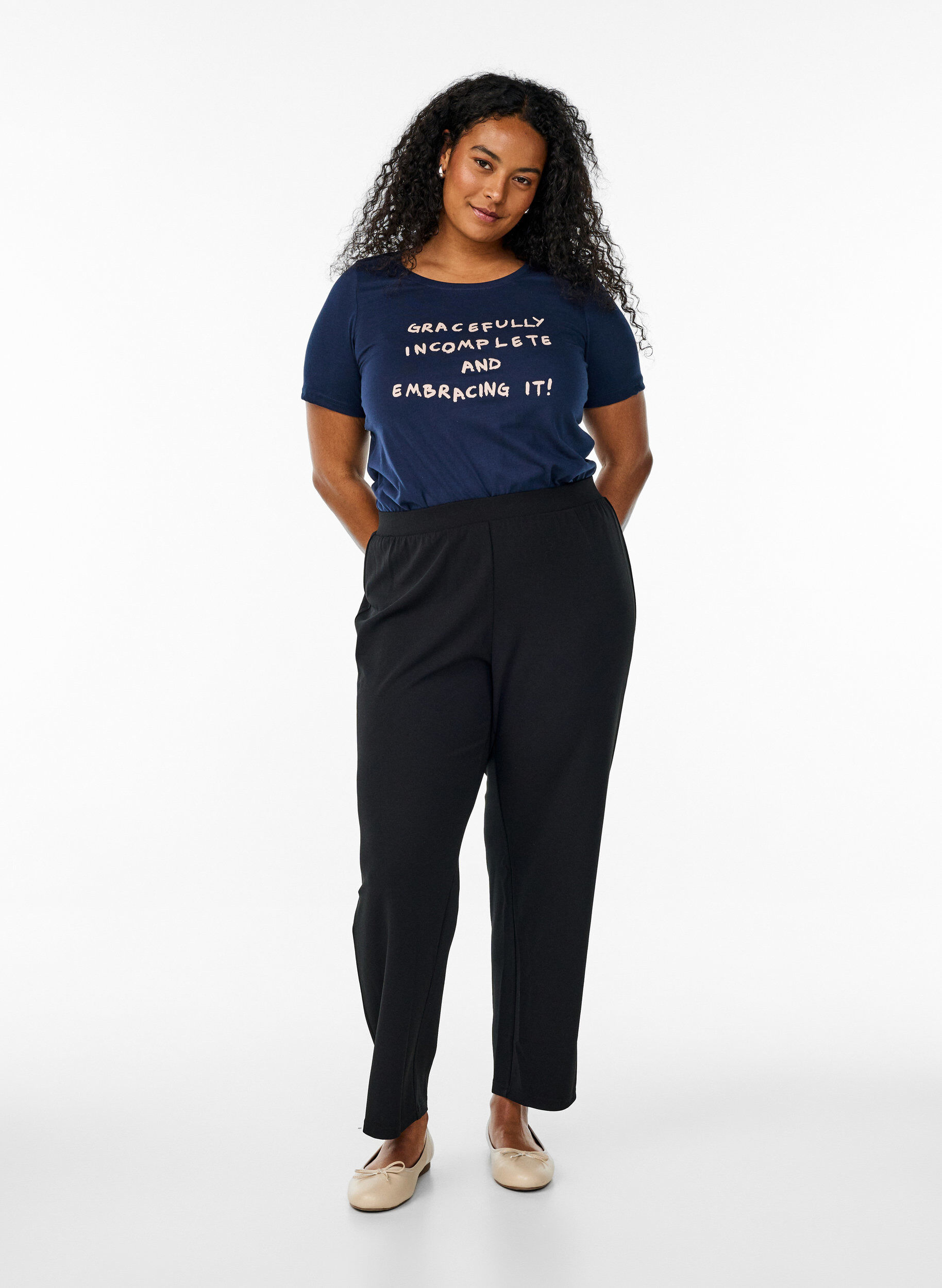 ZizziFLASH - T-Shirt mit Print, Blau, Model image number 1