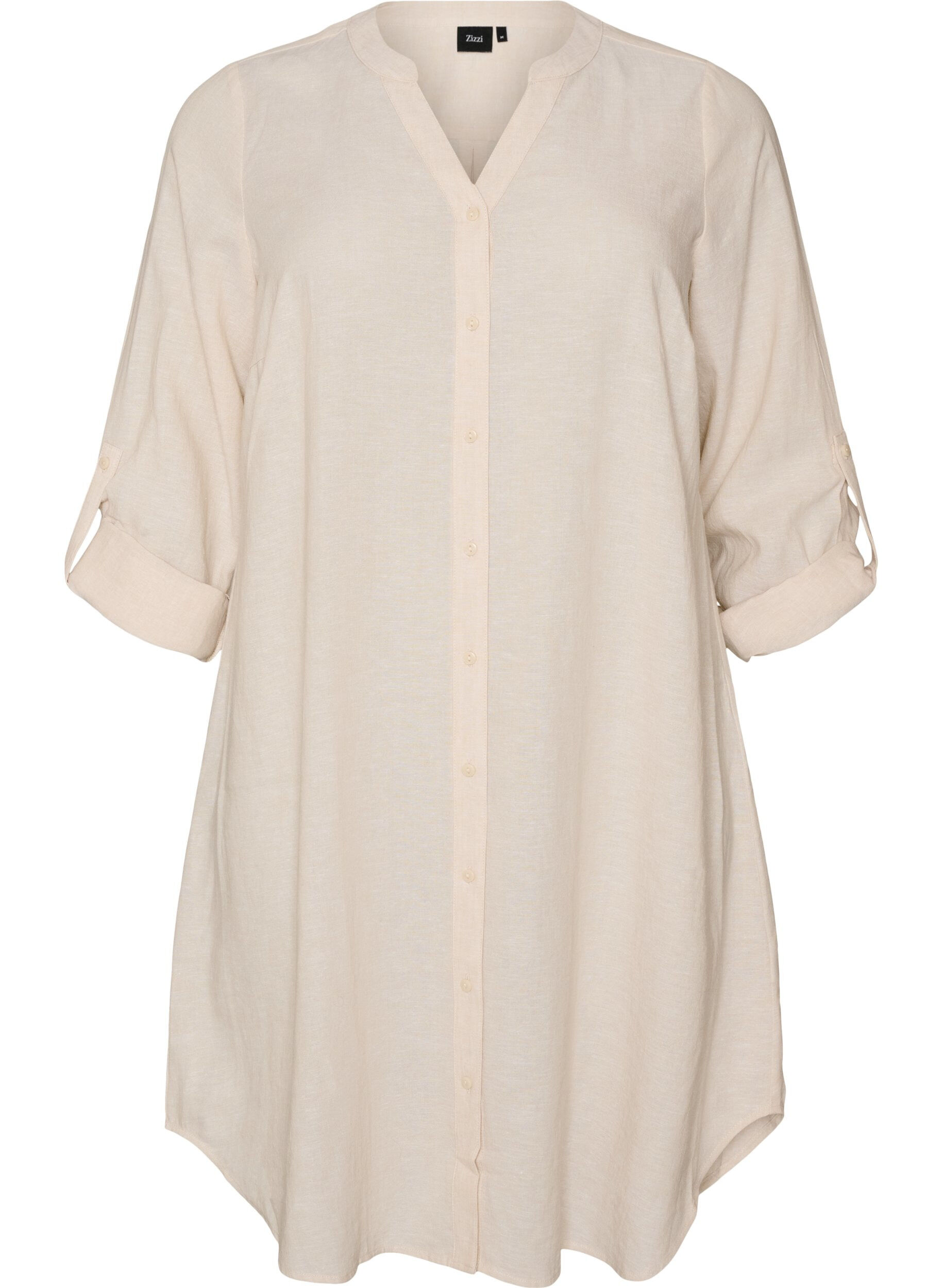 ZizziLange Bluse aus Leinen und Viskose, Beige, Packshot image number 0