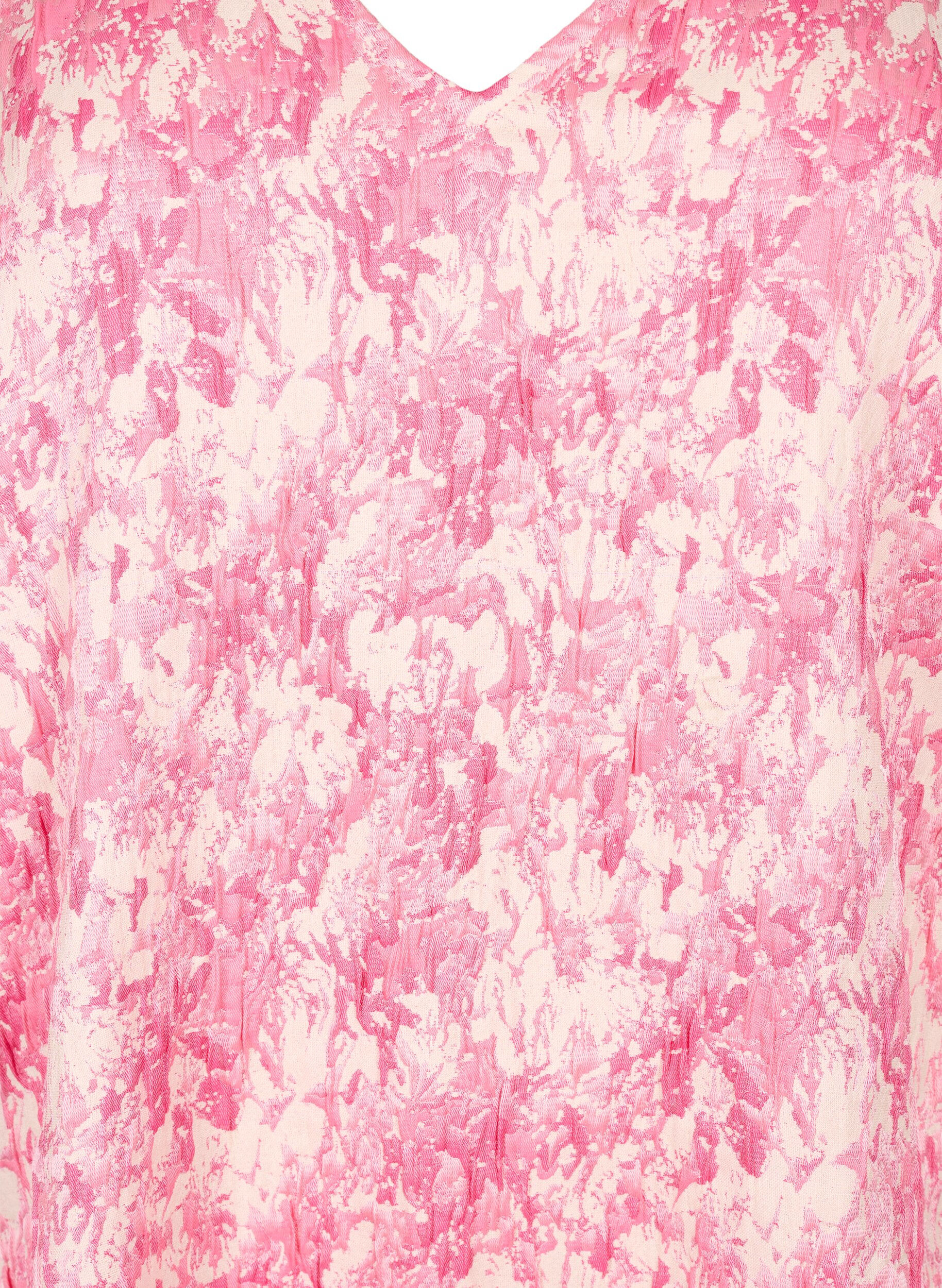 ZizziKleid mit kurzen Puff&auml;rmeln, Chateau Rose AOP, Packshot image number 2