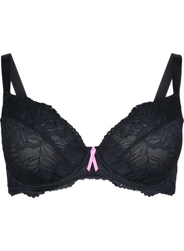 Support the breasts – BH mit Spitze und Bügeln, Black, Packshot image number 0