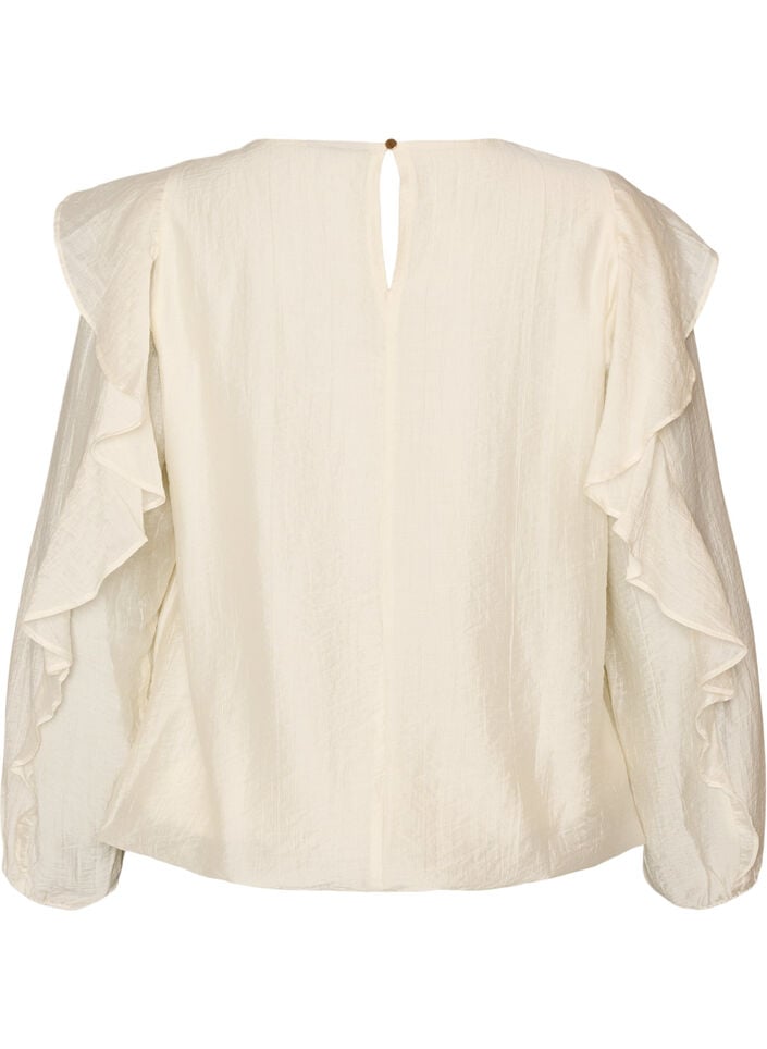 Ballonbluse mit R&uuml;schen, Vanille, Packshot image number 1
