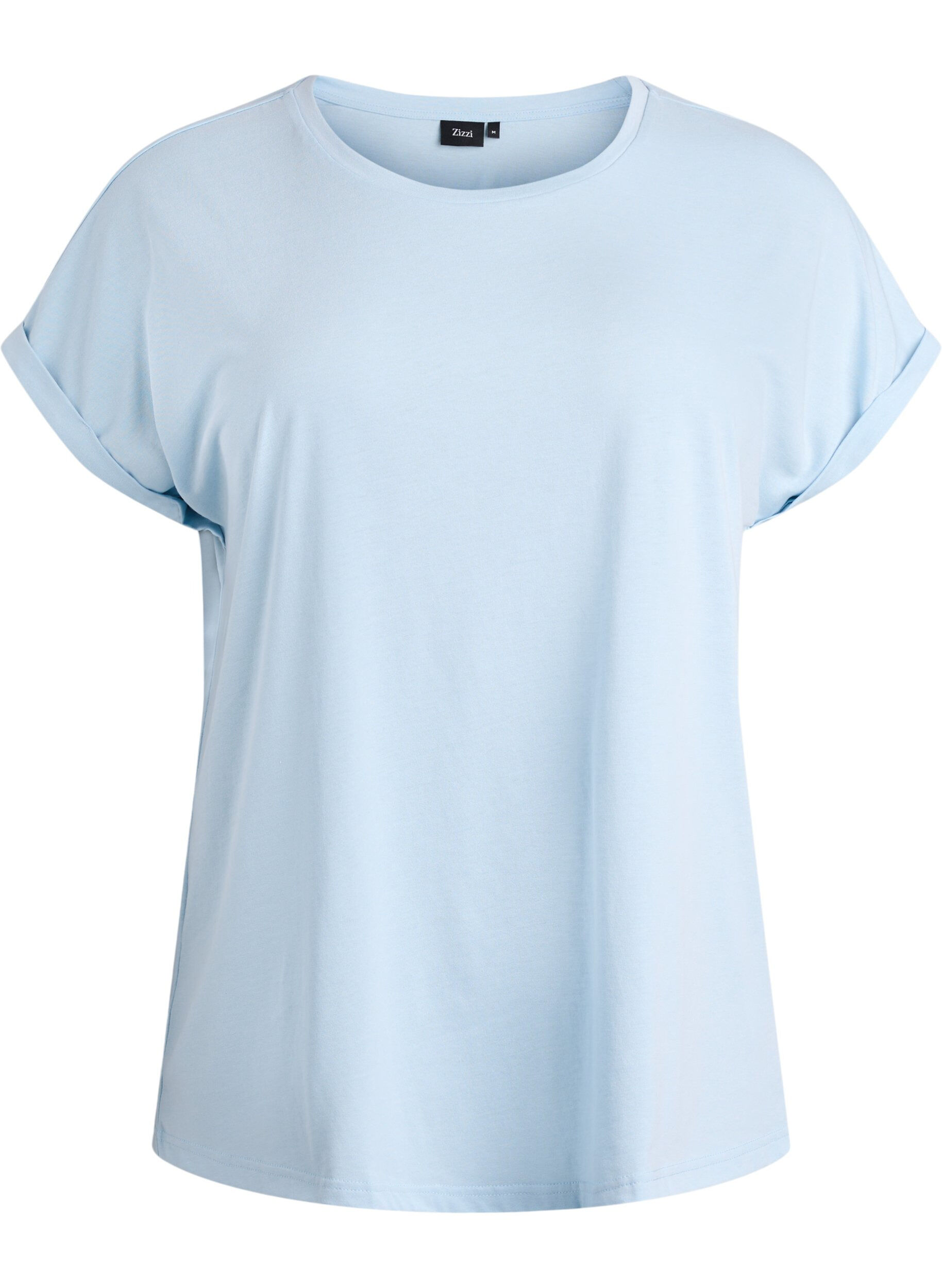 ZizziKurz&auml;rmeliges T-Shirt aus Baumwollmischgewebe, Blau, Packshot image number 0