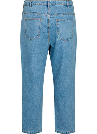 Cropped Mille Jeans mit hoher Taille, Light blue denim, Packshot image number 1