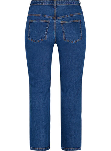Gemma Jeans mit hoher Taille und gerader Passform, Dark blue, Packshot image number 1