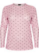 Bluse aus Mesh mit Print, Pink, Packshot image number 0