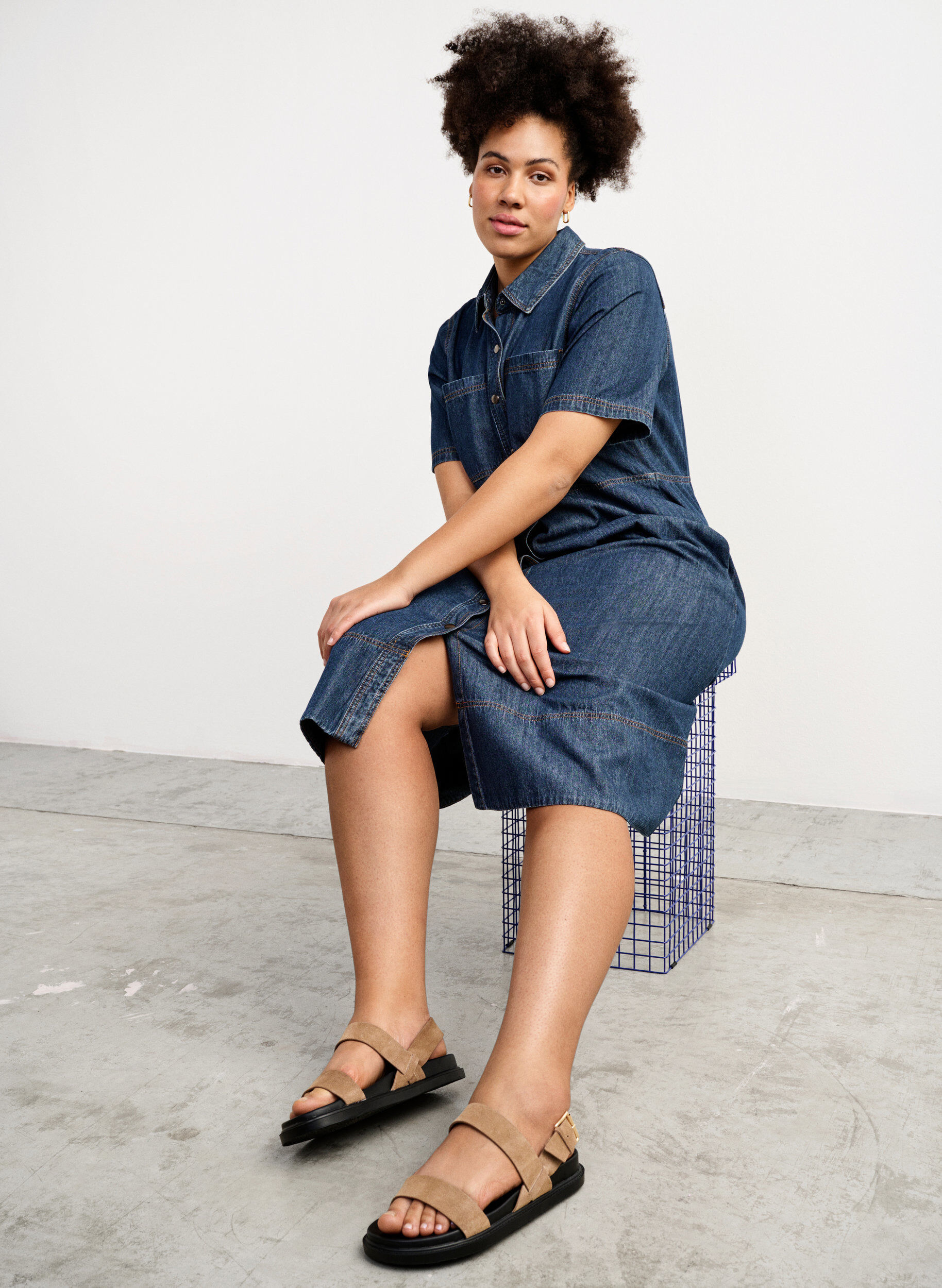 ZizziWide Fit Sandalen aus Wildleder, Brown, Image image number 0