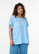 Bluse mit kurzen &Auml;rmeln und Rundhalsausschnitt, Blau, Model image number 0