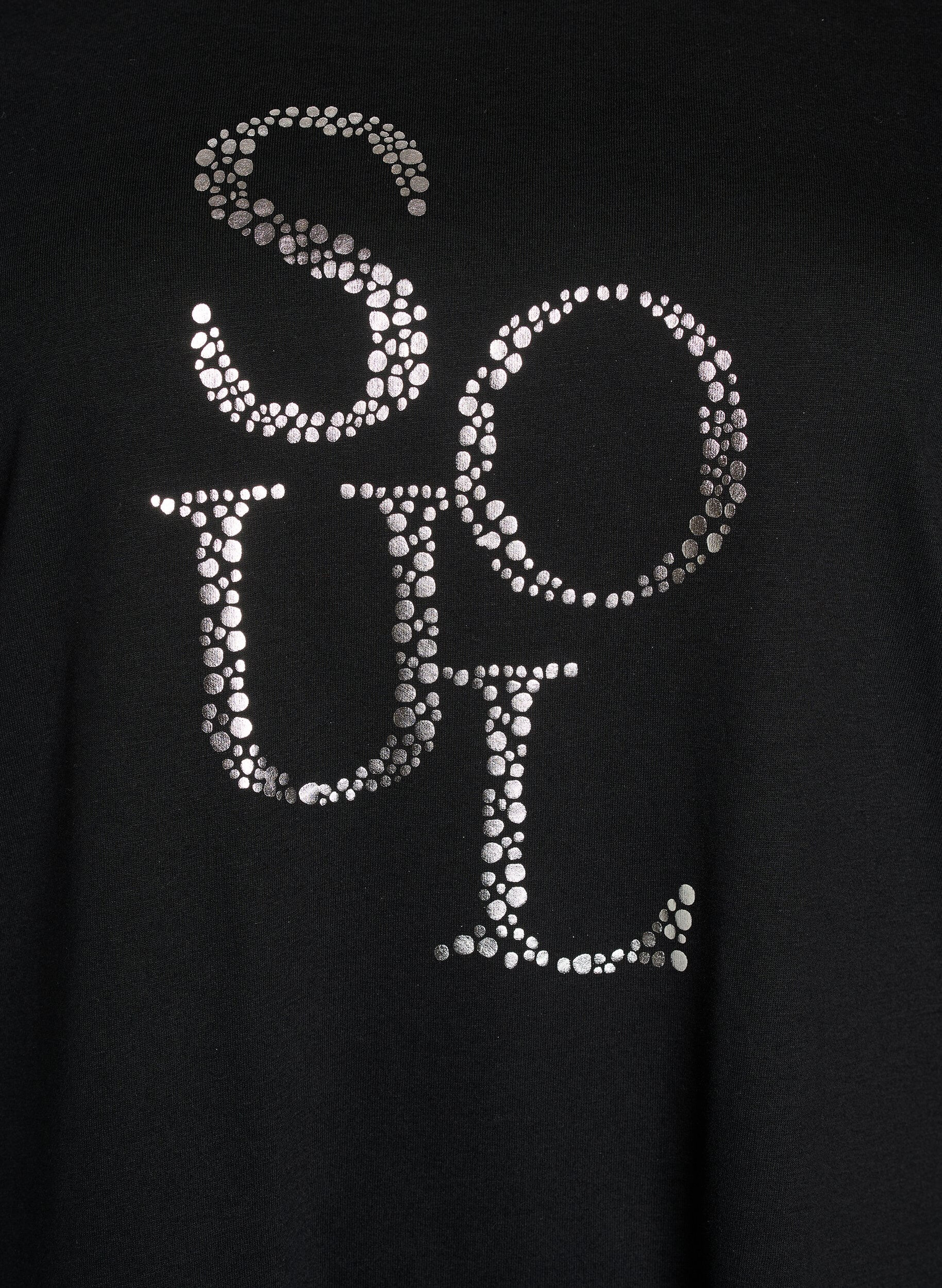 ZizziFLASH - T-Shirt mit Print., Schwarz, Packshot image number 2