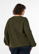 Gerippter Pullover mit Ballon&auml;rmeln, Gr&uuml;n, Model image number 2