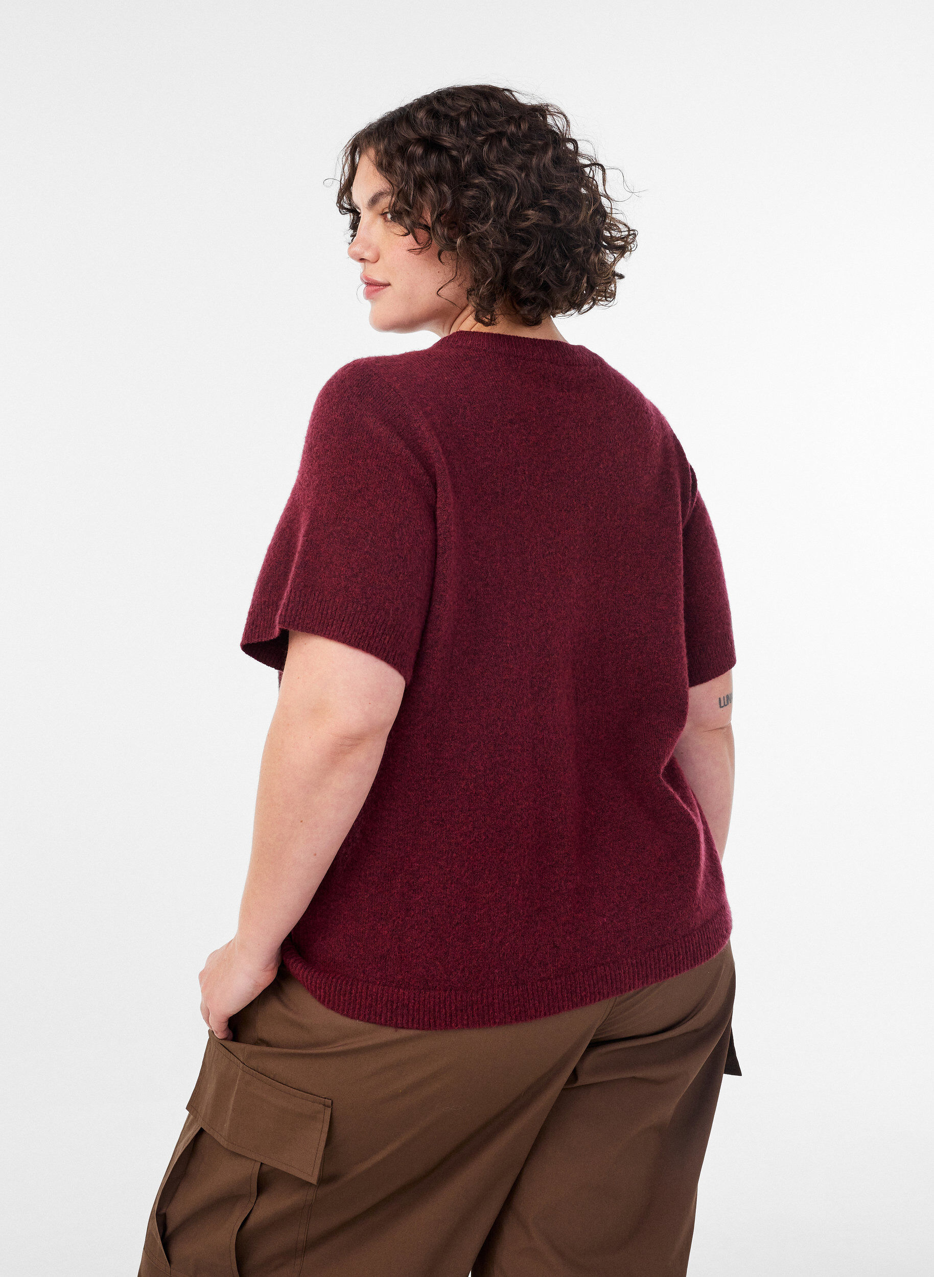 ZizziStrickjacke mit kurzen &Auml;rmeln, Rot, Model image number 2