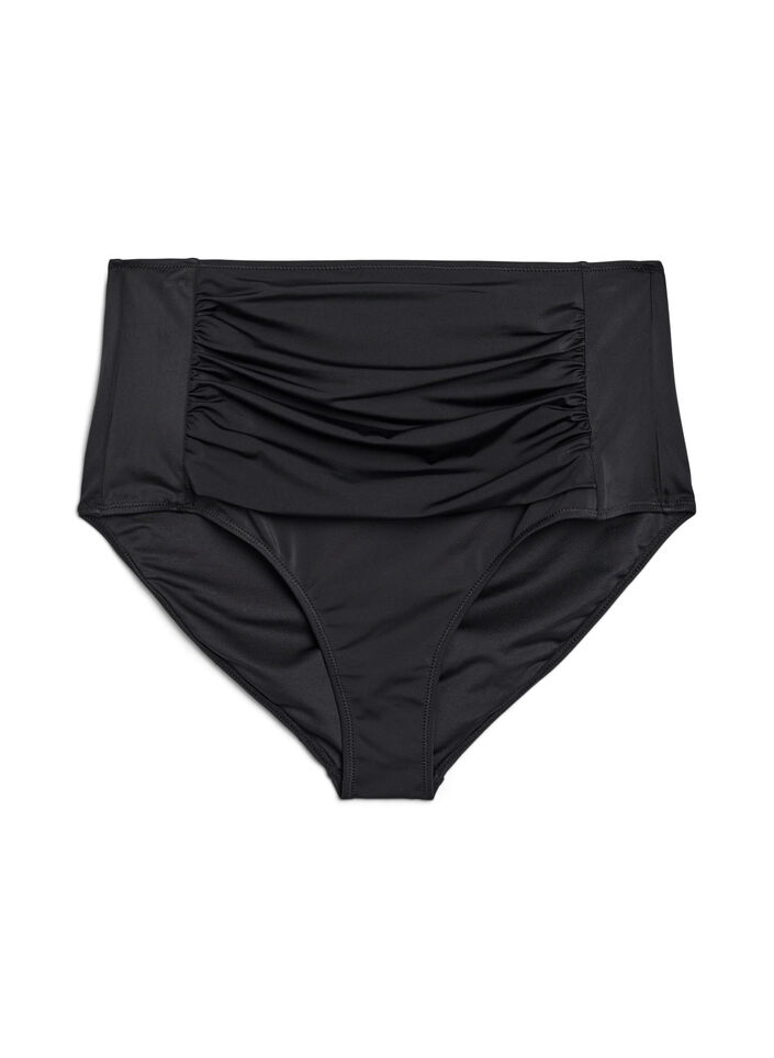Bikini-Unterteil mit hoher Taille, Schwarz, Packshot image number 0