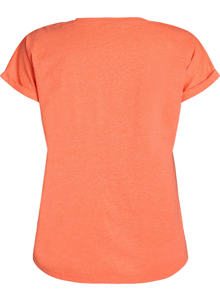 Neonfarbenes T-Shirt aus Baumwolle, Orange, Packshot image number 1