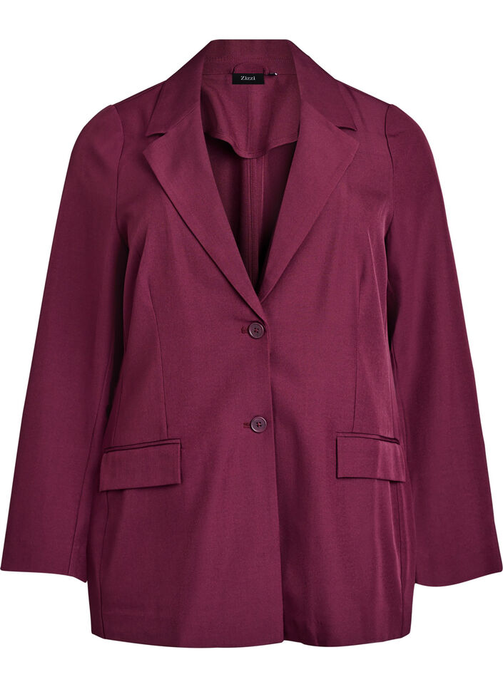 Blazer mit Taschen und Schlitzen, Dunkles Bordeaux, Packshot image number 0