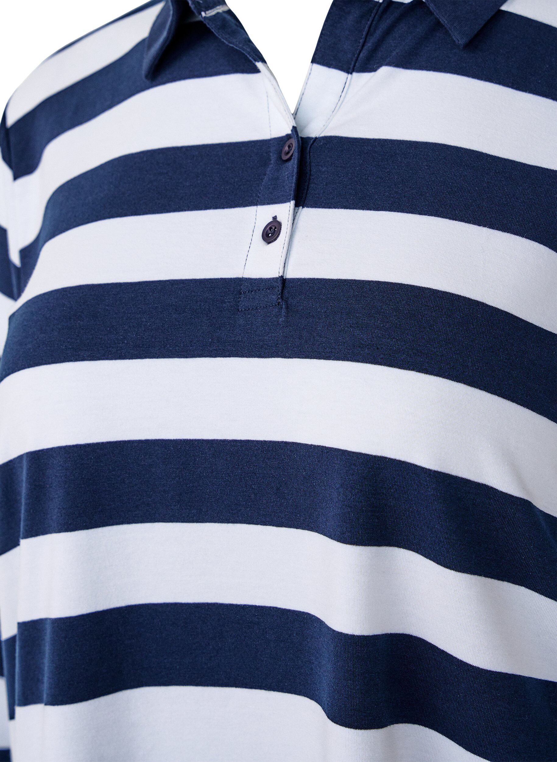 ZizziLangarm-Poloshirt mit Streifen, Blau, Packshot image number 2