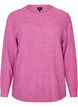 Melierte Strickbluse mit Rundhalsausschnitt, Lila, Packshot image number 0