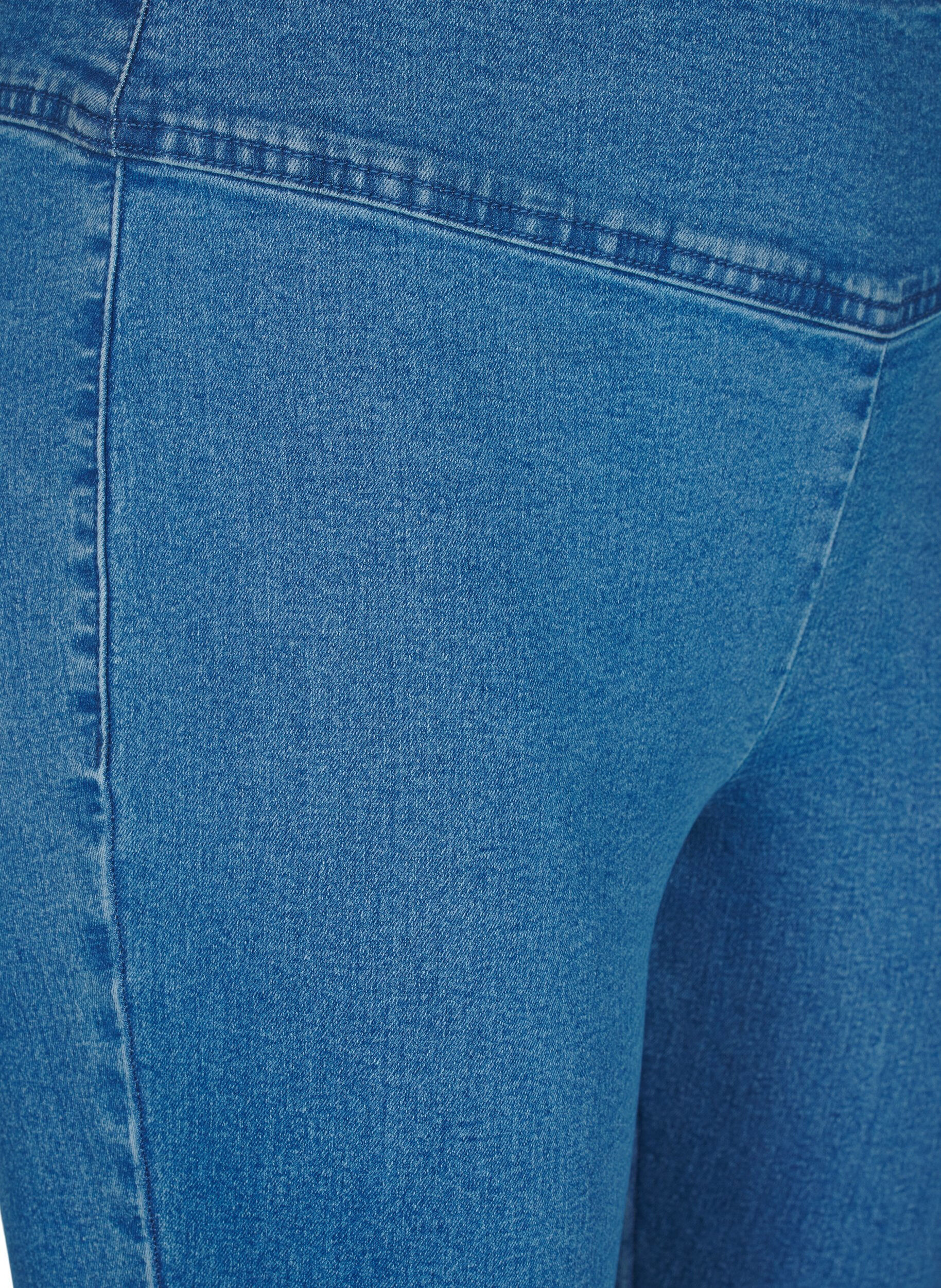 ZizziElastische Jeggings mit hoher Taille, Blau, Packshot image number 2