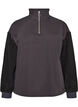 Sweatshirt mit Teddy-&Auml;rmeln und hohem Kragen, Grau, Packshot image number 0