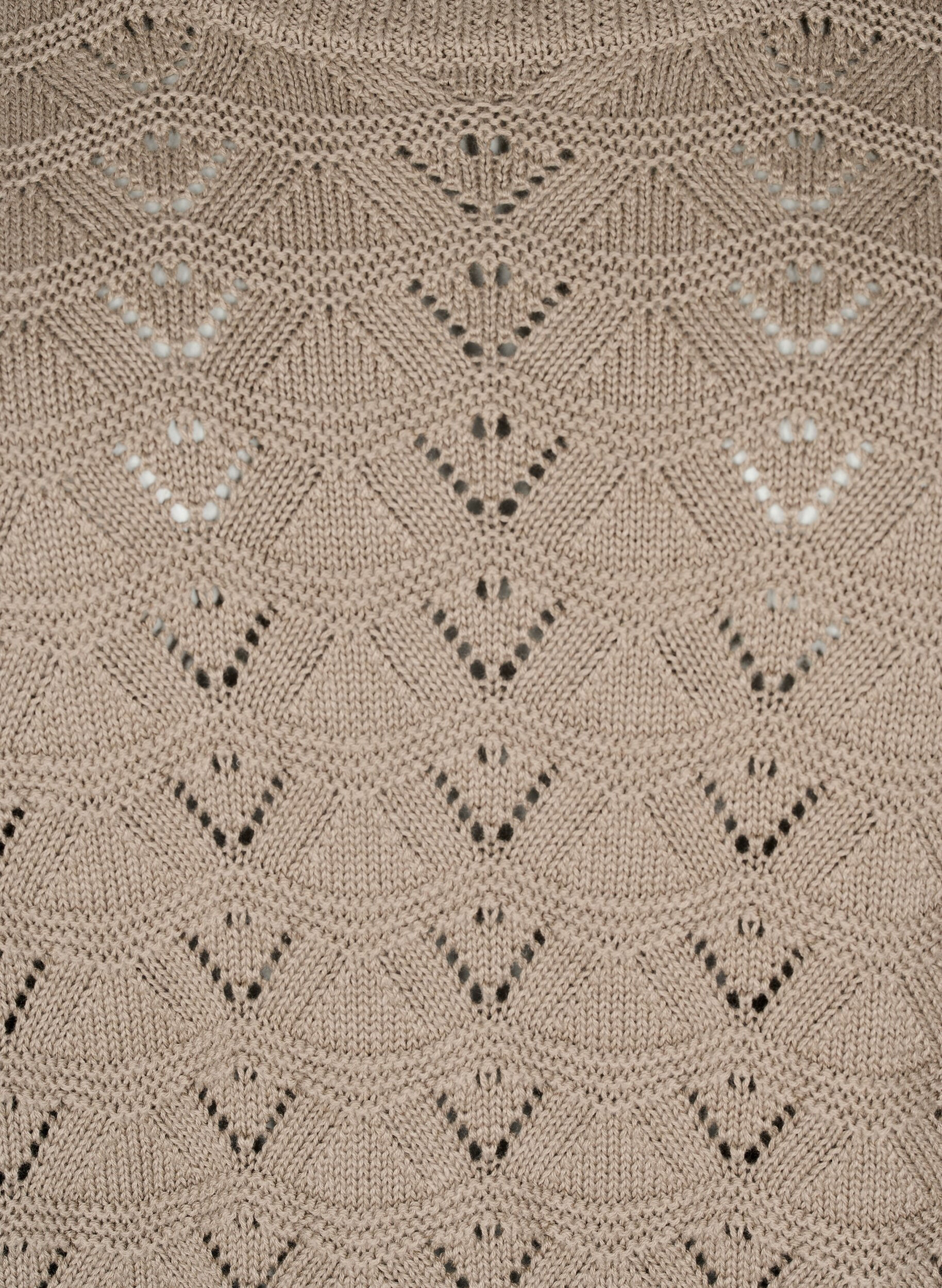 ZizziStrickbluse mit Lochmuster und langen &Auml;rmeln, Desert Taupe, Packshot image number 2