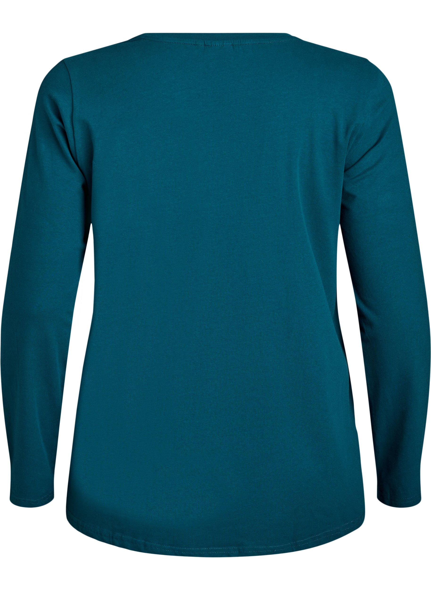 ZizziBasic Top aus Jersey mit langen &Auml;rmeln, Gr&uuml;n, Packshot image number 1