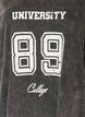 Oversized T-Shirt aus Bio-Baumwolle mit College-Print, Schwarz, Packshot image number 2