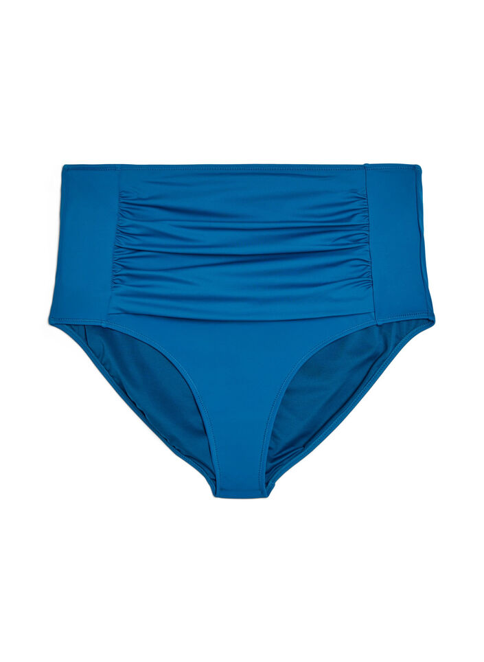 Bikini-Unterteil mit hoher Taille, Blau, Packshot image number 0