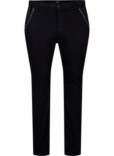  Amy Jeans Super Slim mit Schnürdetail, Black, Packshot image number 0