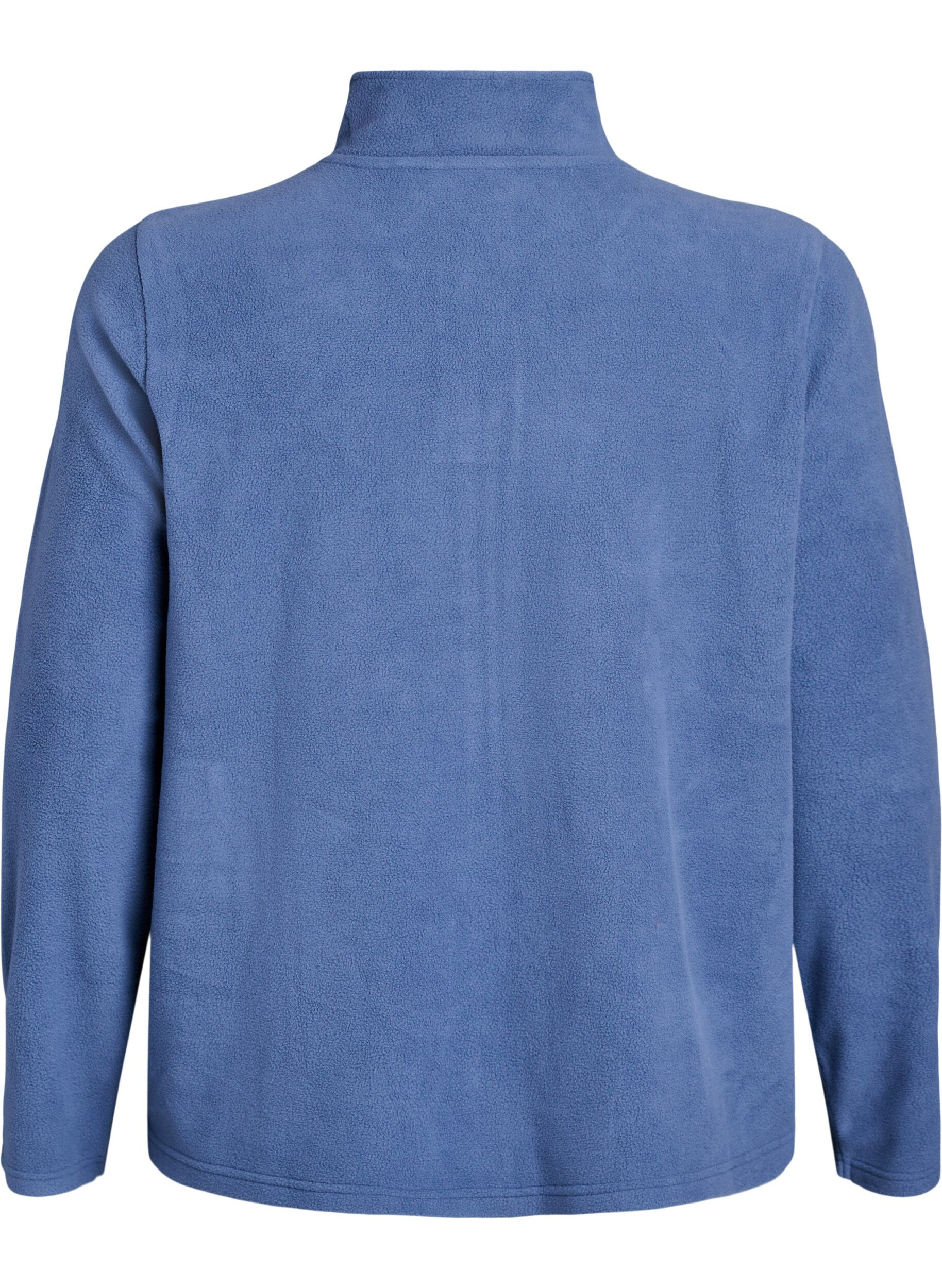ZizziTop aus Fleece mit Rei&szlig;verschluss und hohem Kragen, Blau, Packshot image number 1