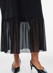 T-Shirt-Kleid mit transparentem Mesh-Saum, Schwarz, Model image number 2