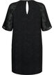 Kleid mit Struktur und kurzen Ärmeln, Black, Packshot image number 1