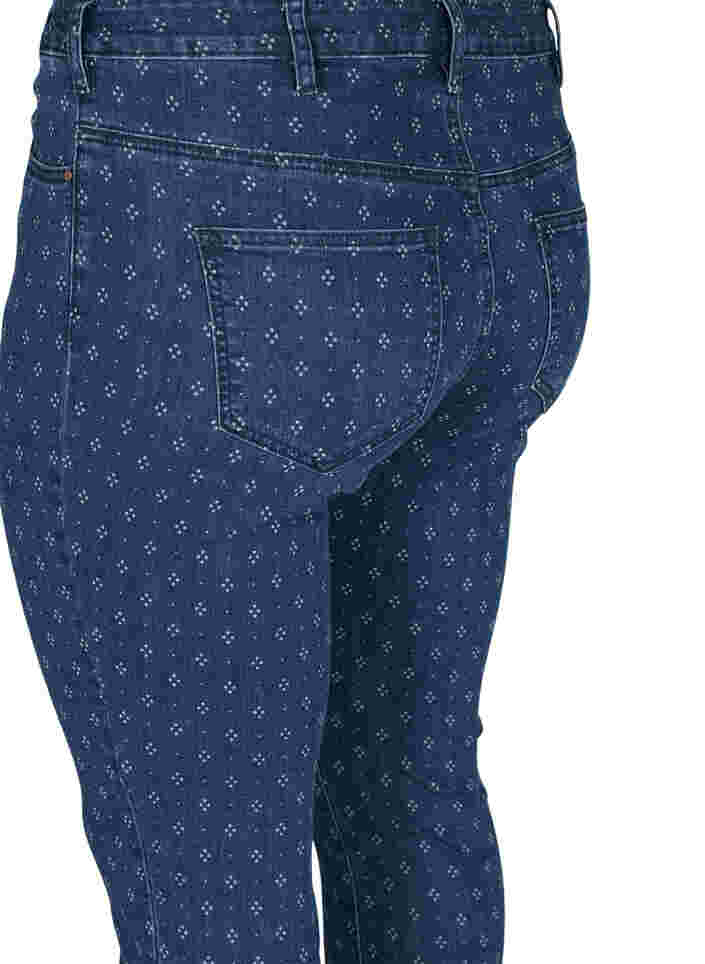 Super slim Amy Jeans mit Printdetails, Dark blue, Packshot image number 3