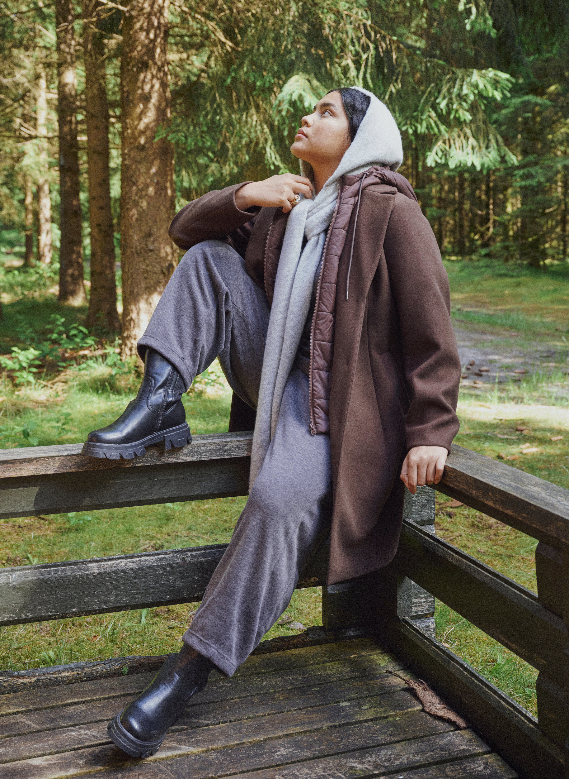 ZizziHose aus Jersey mit Barrel Fit und hoher Taille, Grau, Image image number 0