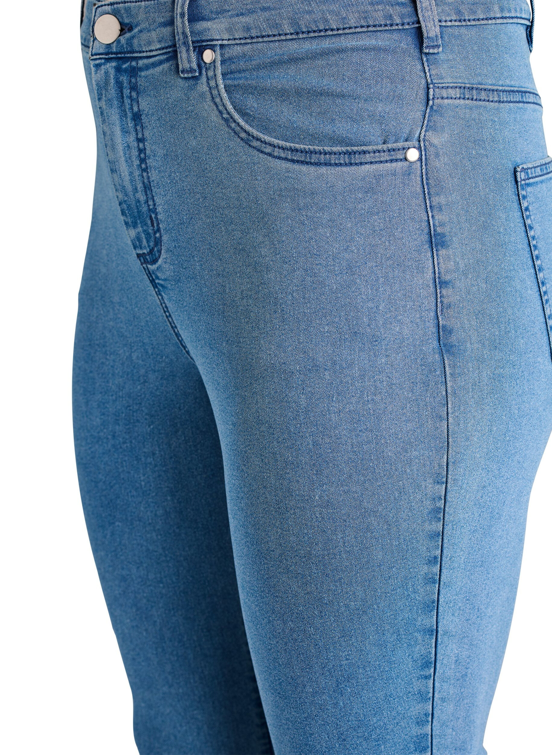 ZizziAmy Super Slim Fit Jeans mit hoher Taille, Blau, Packshot image number 2