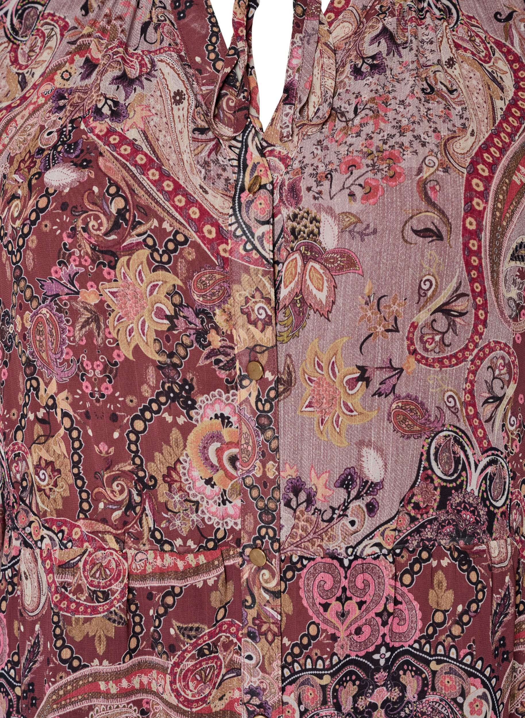 ZizziMidikleid mit Paisley-Muster und elastischem Bund, Lila, Packshot image number 2