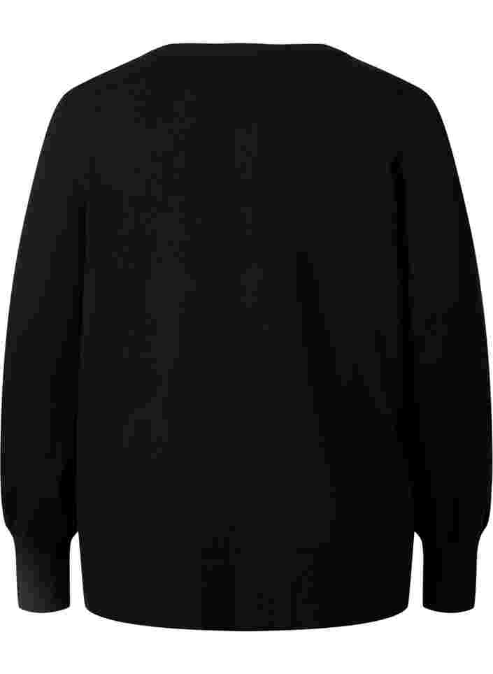 Cardigan aus Rippstrick mit Knopfverschluss, Black, Packshot image number 1