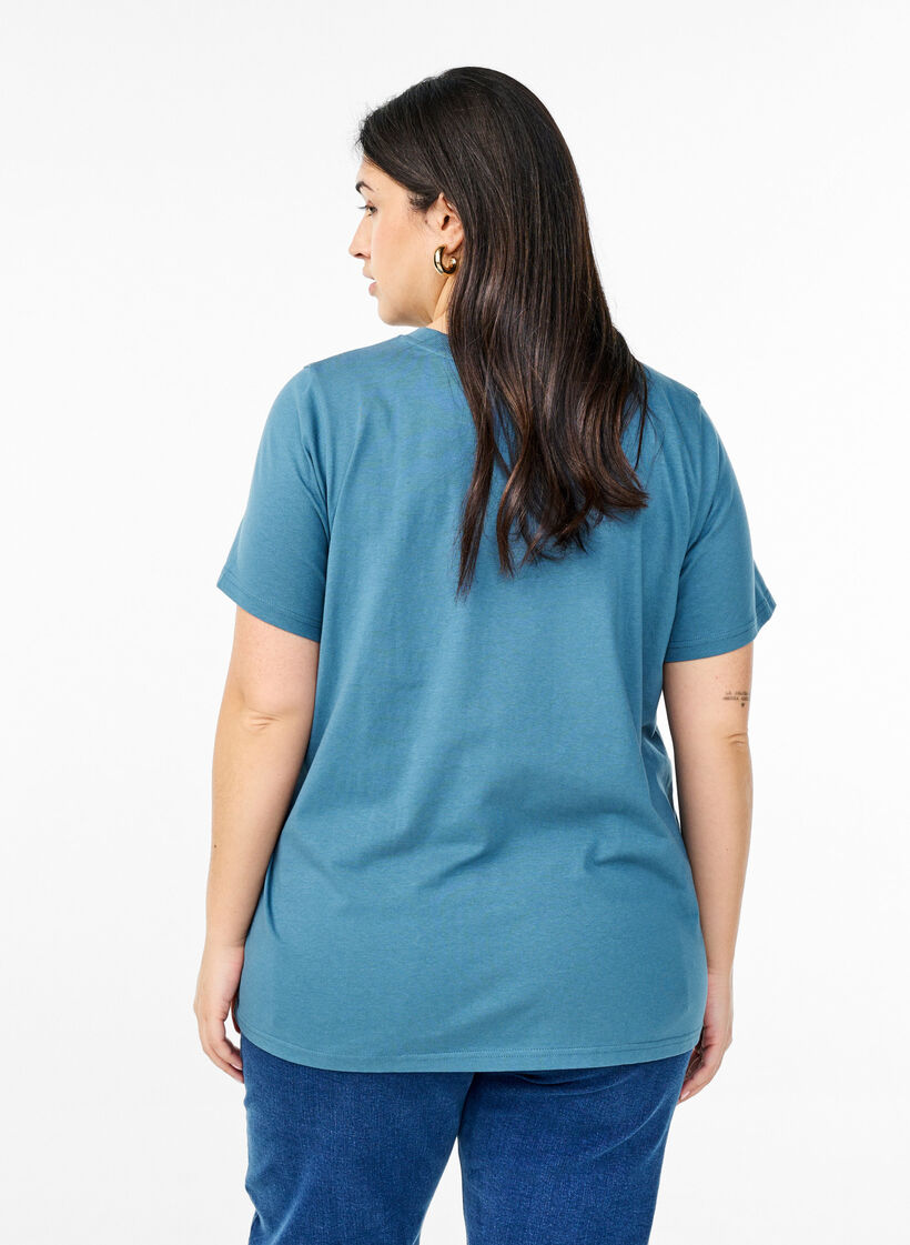 Basic-T-Shirt aus Baumwolle mit Rundhalsausschnitt, Grau, Model image number 2