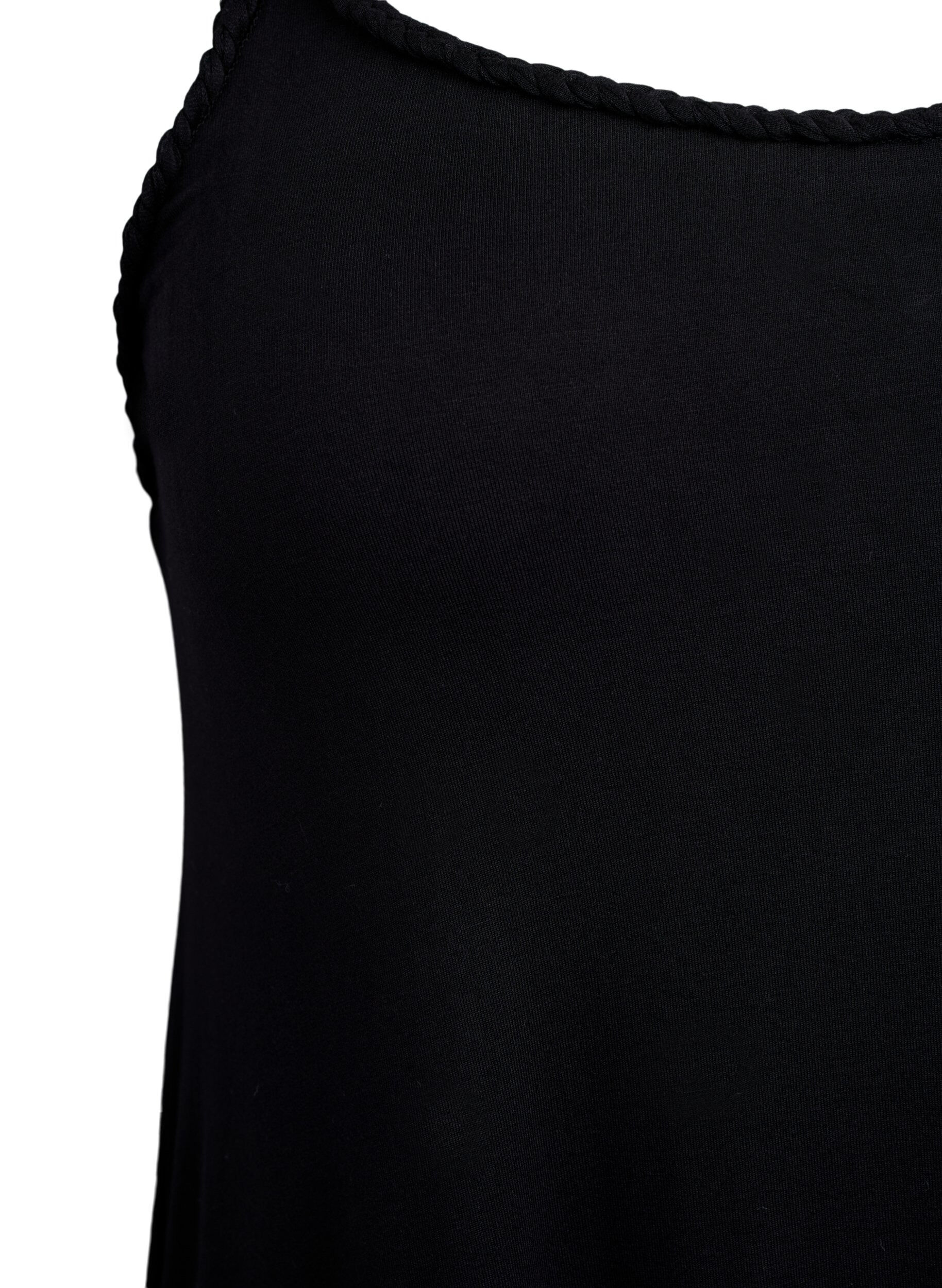 ZizziStrandkleid aus Viskose mit geflochtenen Tr&auml;gern, Schwarz, Packshot image number 2