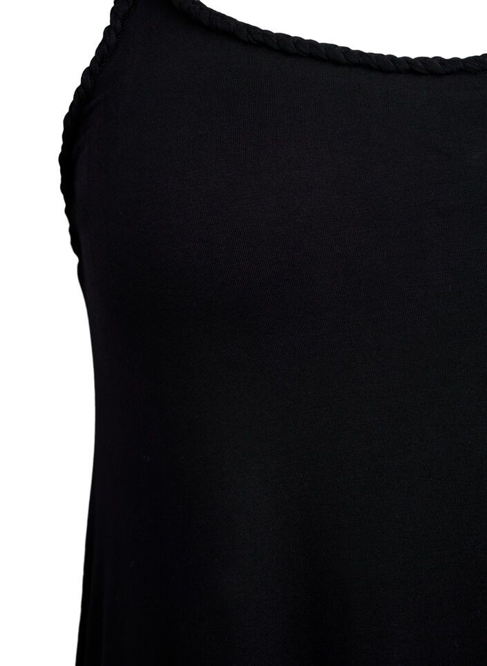 Strandkleid aus Viskose mit geflochtenen Tr&auml;gern, Schwarz, Packshot image number 2