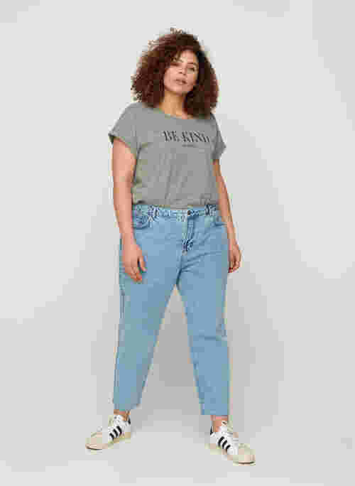 Cropped Mom Fit Mille Jeans mit lockerer Passform
