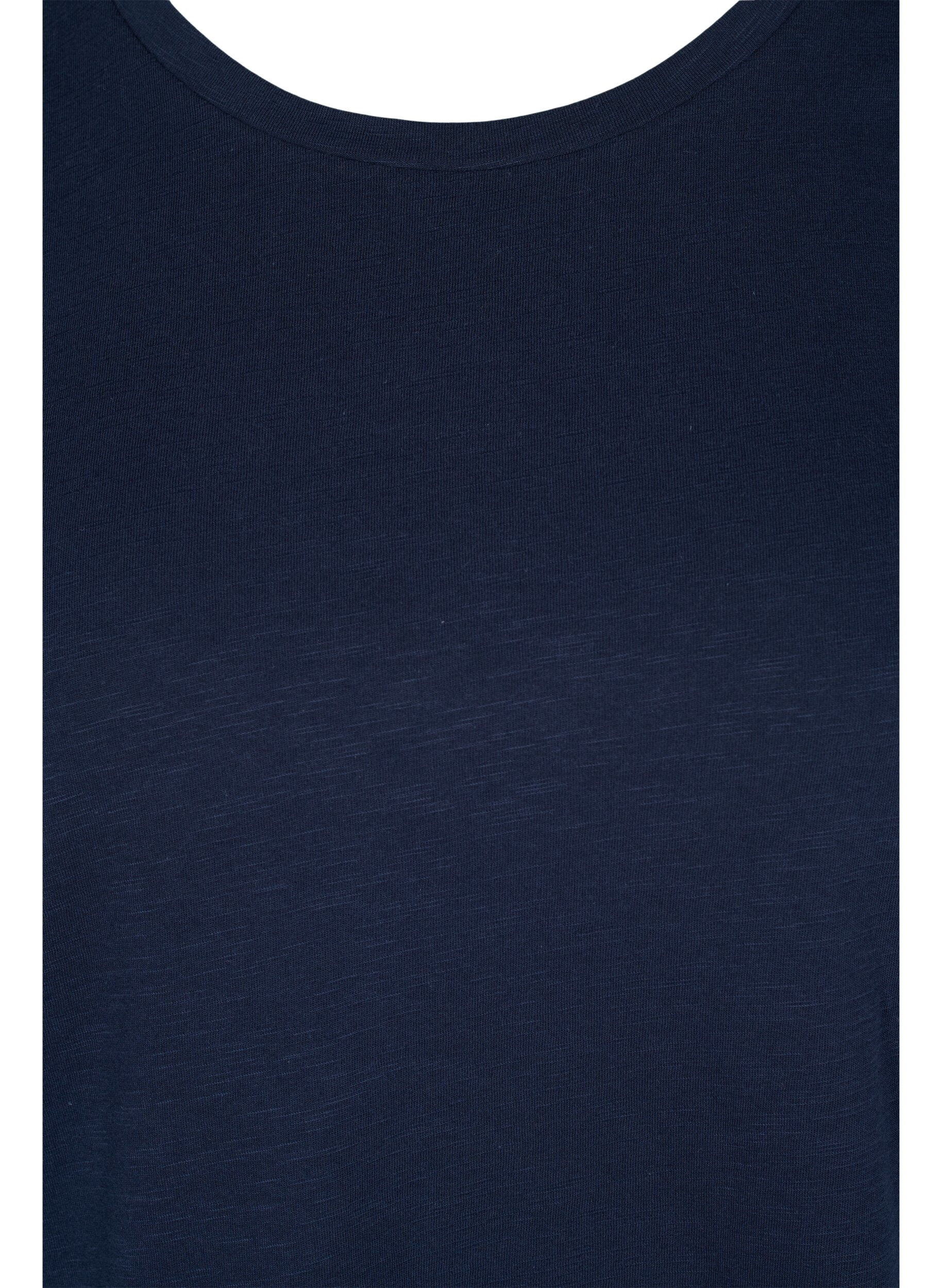 Zizzi2er-Pack basic T-Shirts aus Baumwolle, Black/Navy Blazer, Packshot image number 3