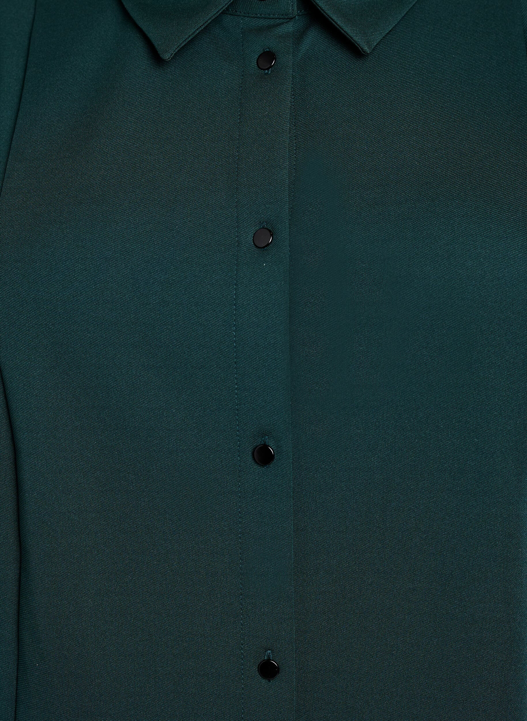 ZizziKurzes Hemdblusenkleid aus Baumwolle mit 3/4-&Auml;rmeln, Gr&uuml;n, Packshot image number 2