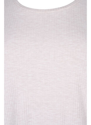 Langärmelige Bluse aus Rippstrick, Natural Mélange, Packshot image number 2