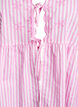Gestreifte Bluse mit offener Vorderseite und Stickereien, Pink, Packshot image number 2