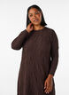 Midikleid mit gewellter Struktur und langen &Auml;rmeln, Braun, Model image number 2