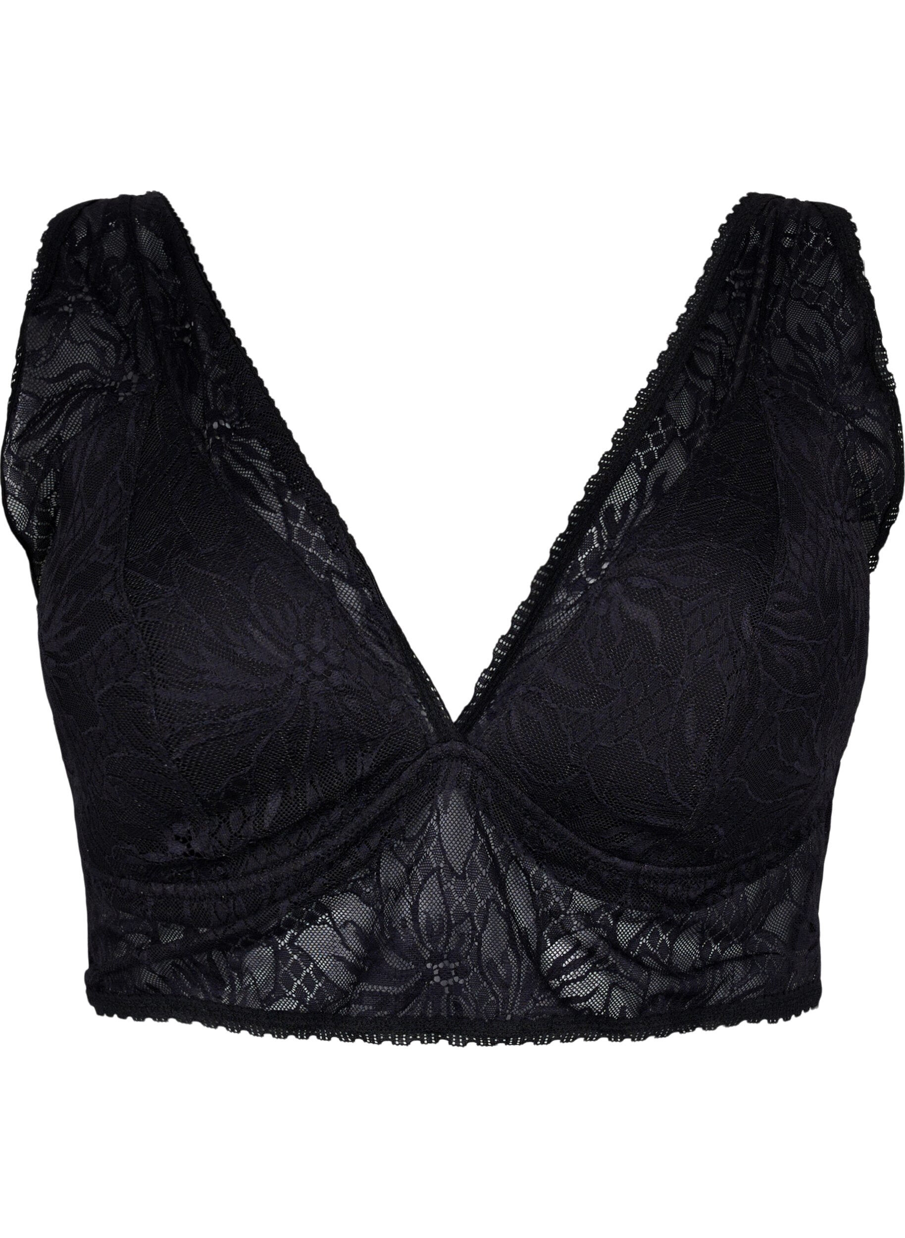 ZizziSpitze Bralette mit weicher Polsterung, Black, Packshot image number 0