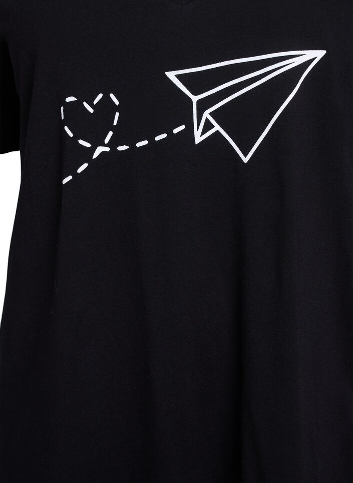 Nachthemd aus Bio-Baumwolle mit V-Ausschnitt, , Packshot image number 2