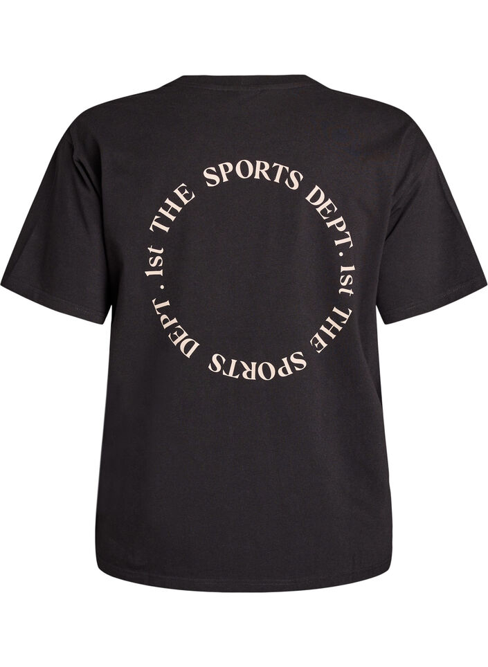Sportliches T-Shirt aus Bio-Baumwolle, Schwarz, Packshot image number 1