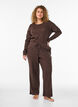 Pyjamaoberteil aus Bio-Baumwolle mit Lochstickerei, Braun, Model image number 1